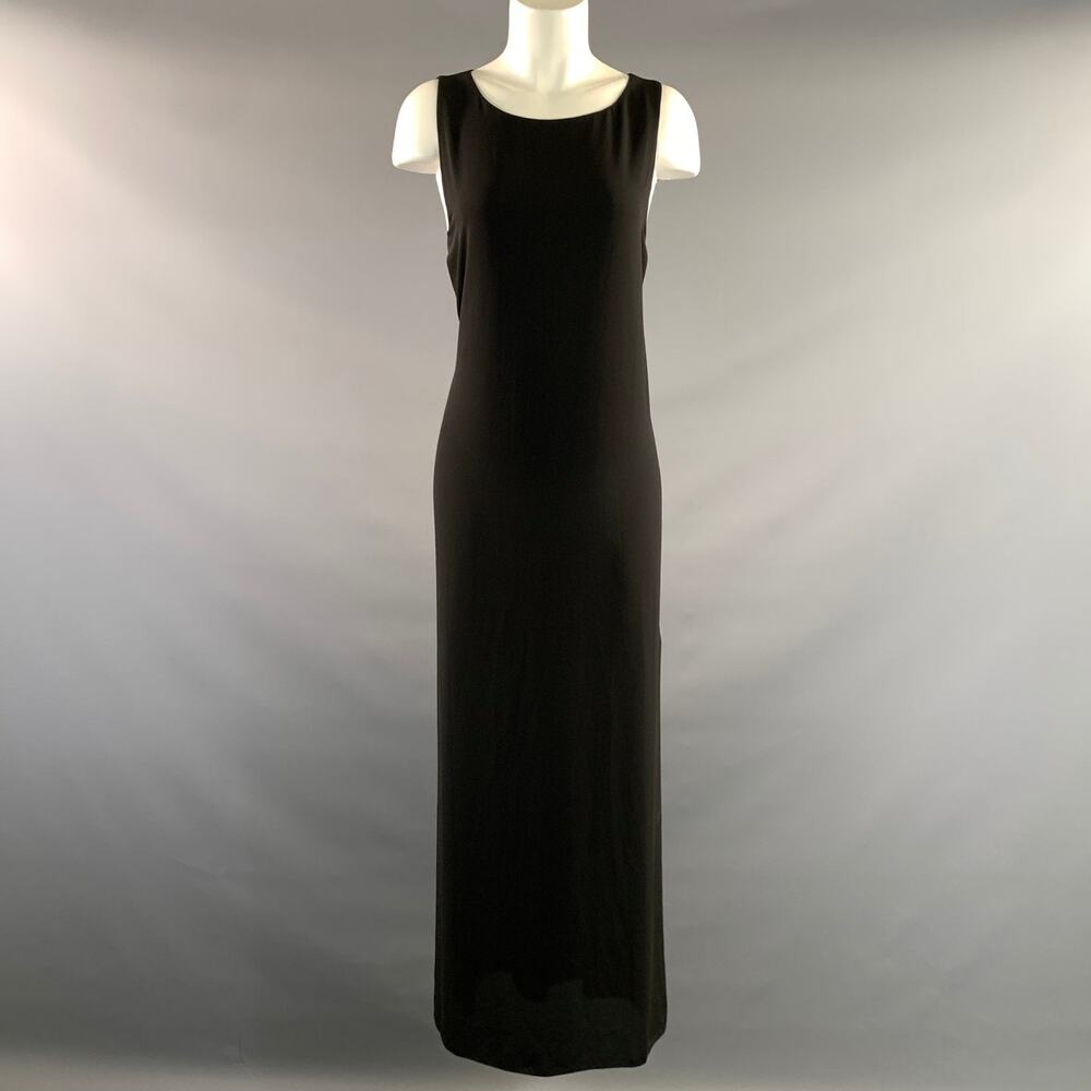 ALICE + OLIVIA Size L Black Polyeser Lurex Back Zip Long Dress